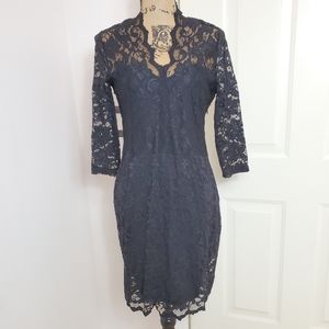 Karen kane V-Neck Scallop Hem Lace Dress